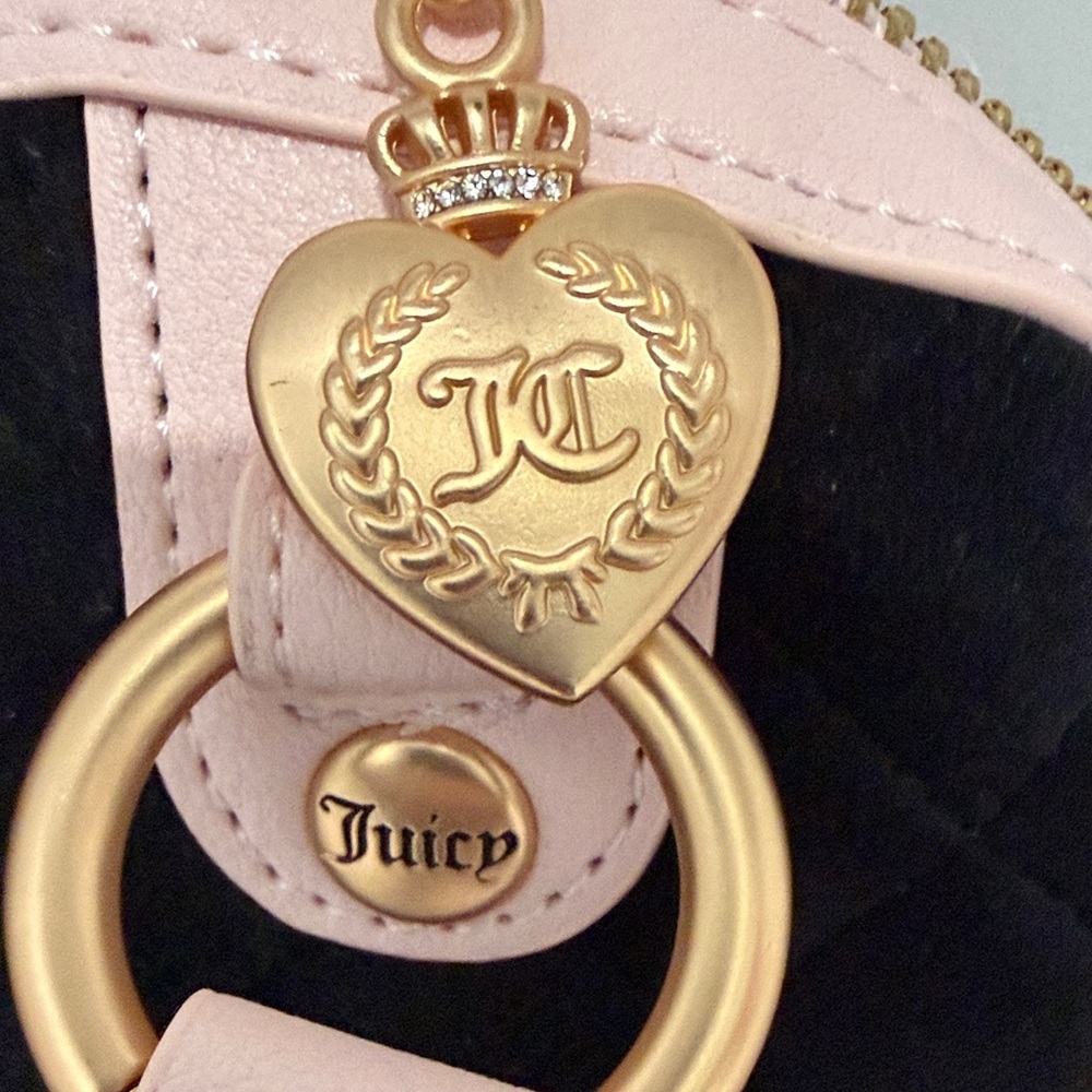 Juicy Couture | Velour Crest Satchel | Pink Black Y2K Glam | NWT - Picture 6 of 16